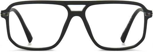 Roland Square Black Eyeglasses from ANRRI, front view