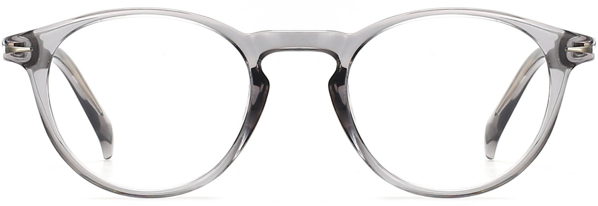 Romeo Round Gray Eyeglasses from ANRRI, front view