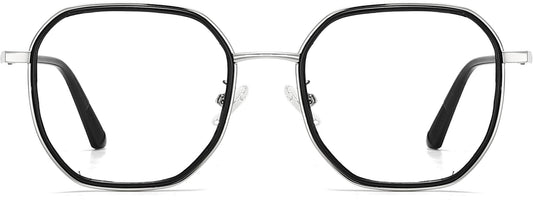 Ronin Square Black Eyeglasses from ANRRI, front view