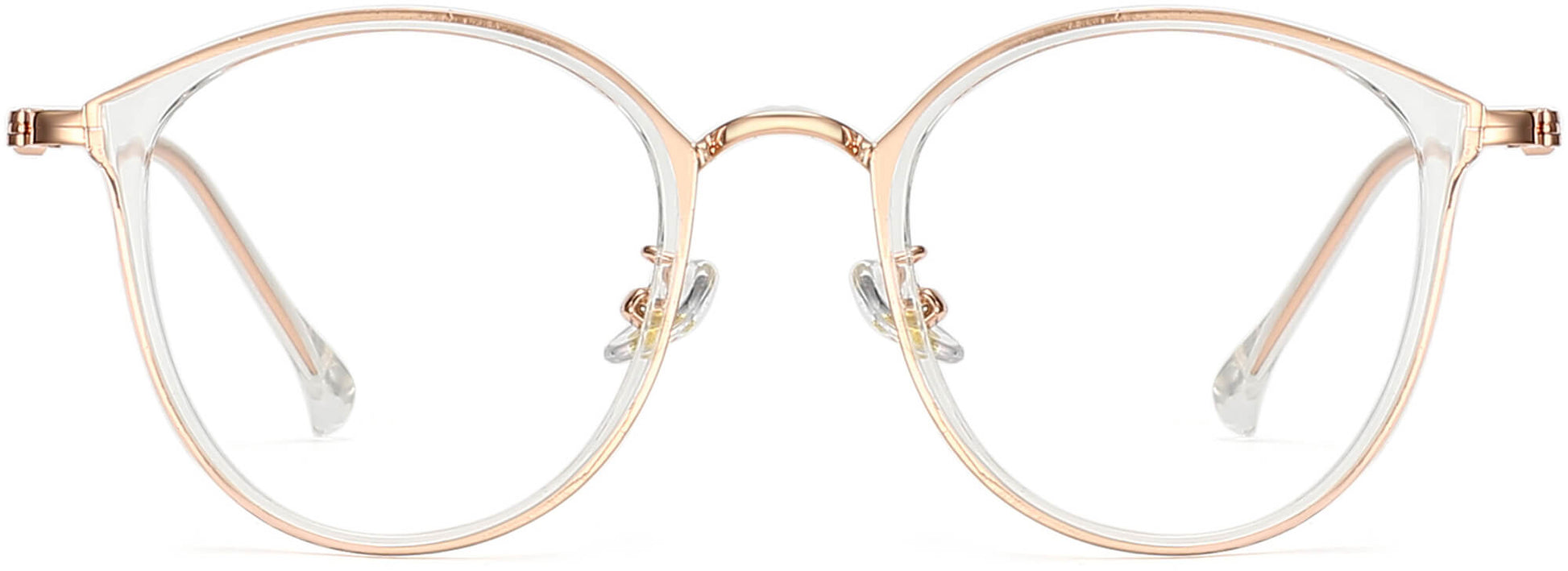 Rory Round Gold Eyeglasses from ANRRI, front view