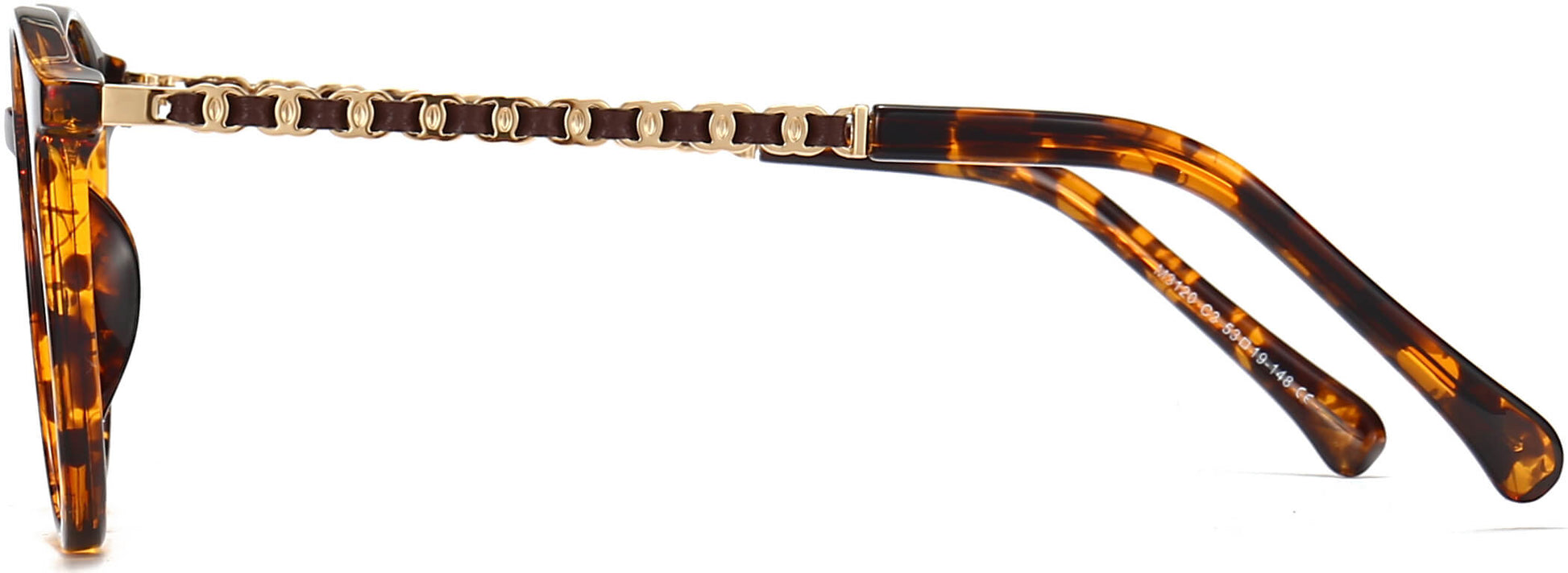 Roselyn Round Tortoise Eyeglasses from ANRRI, side view