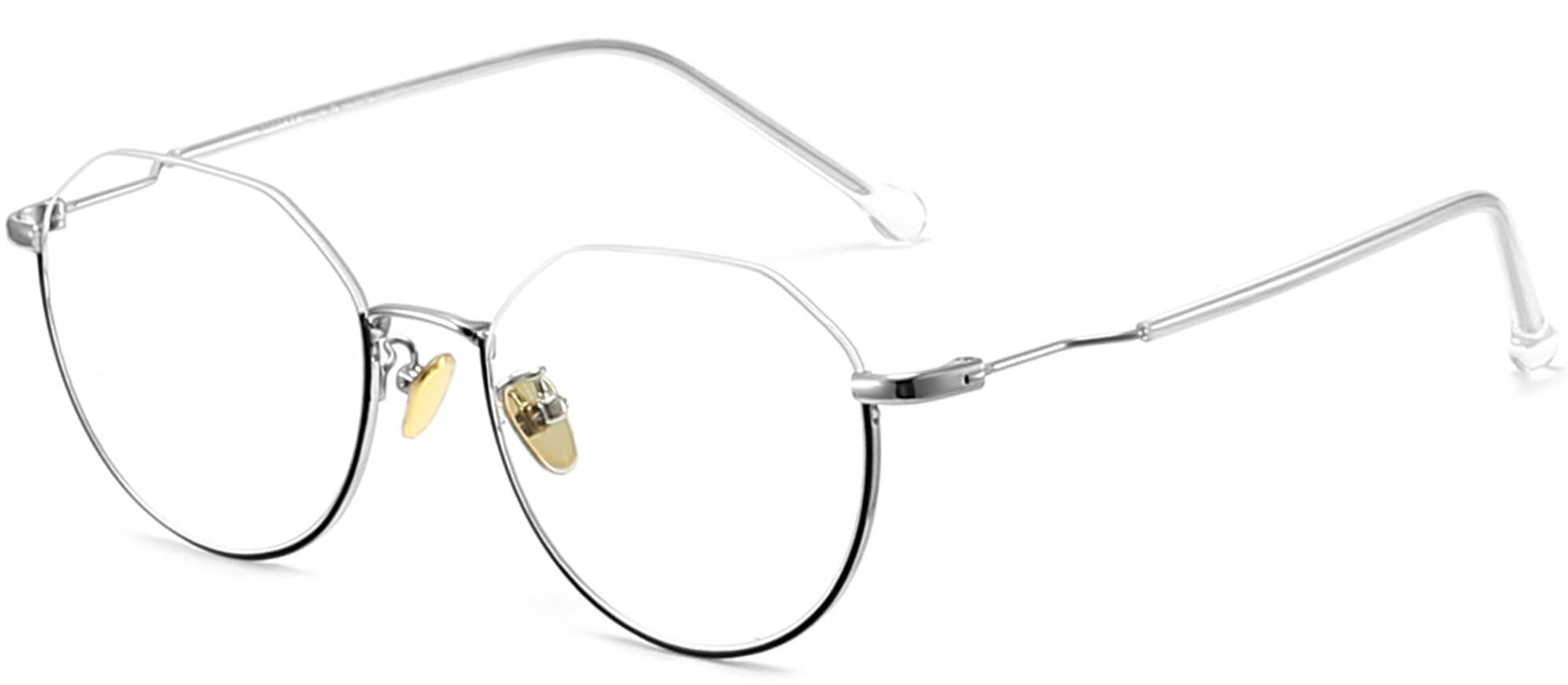 Russell Geometric Black Eyeglasses from ANRRI, angle view