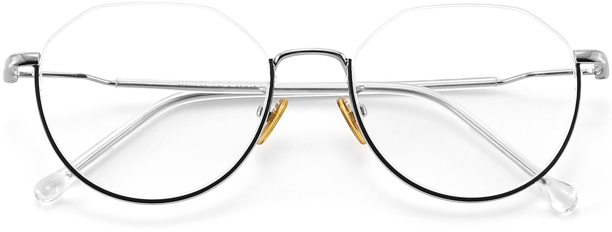 Russell Geometric Black Eyeglasses from ANRRI, closed view