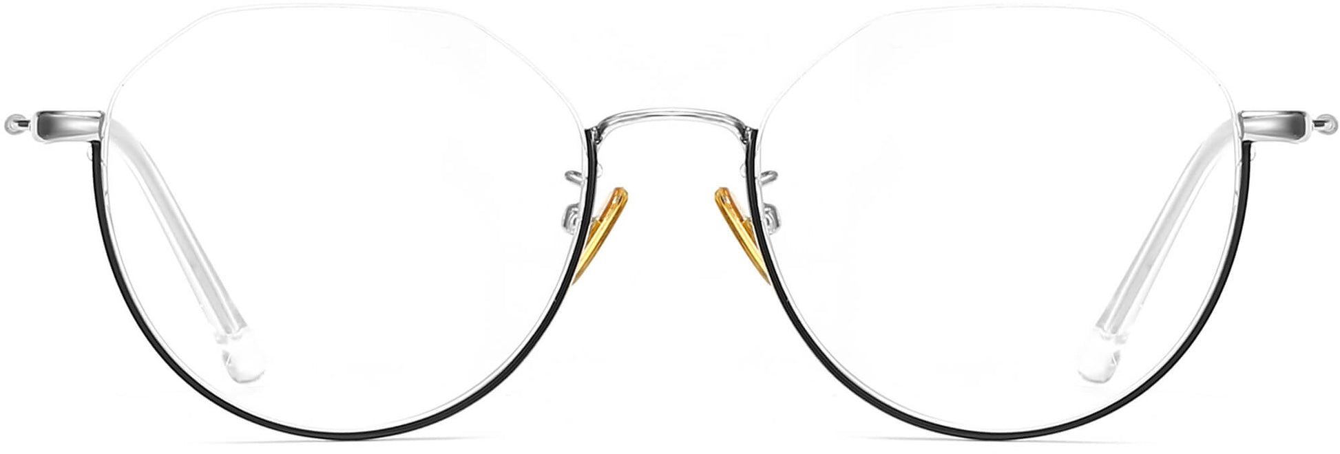 Russell Geometric Black Eyeglasses from ANRRI, front view
