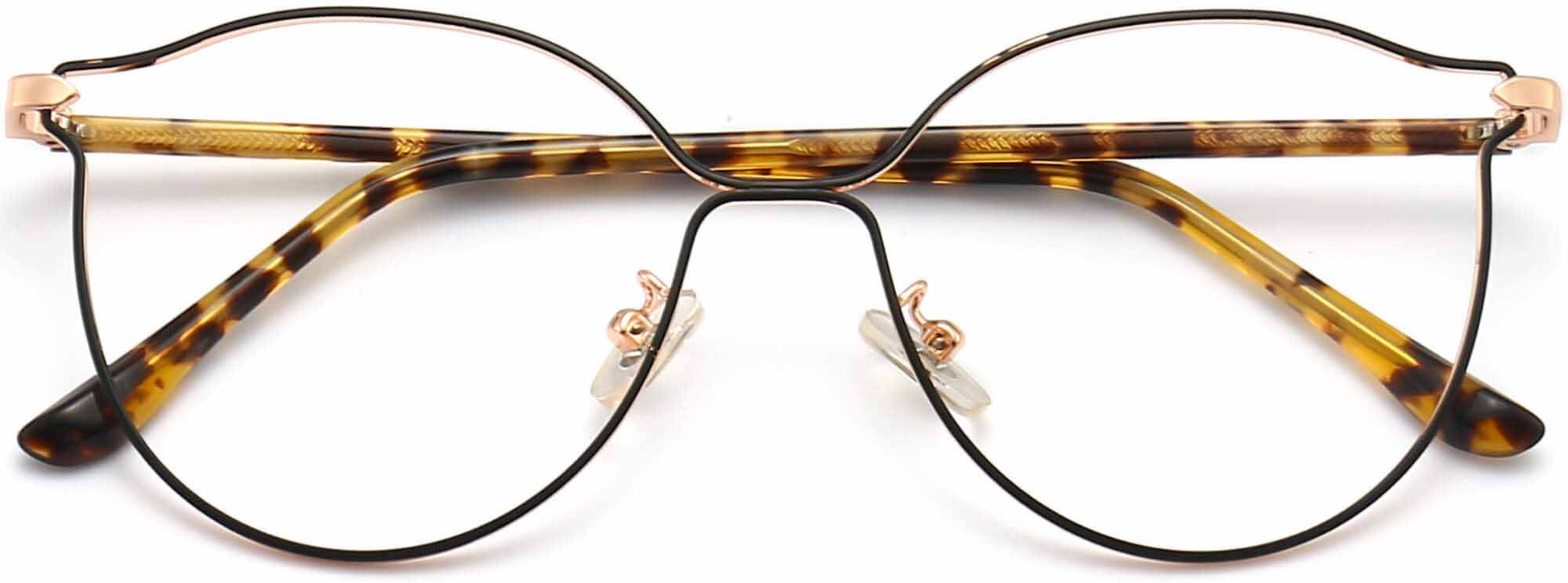 Ryleigh Cateye Black Eyeglasses from ANRRI, closed view