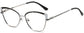 Rylie Cateye Silver Eyeglasses from ANRRI, angle view