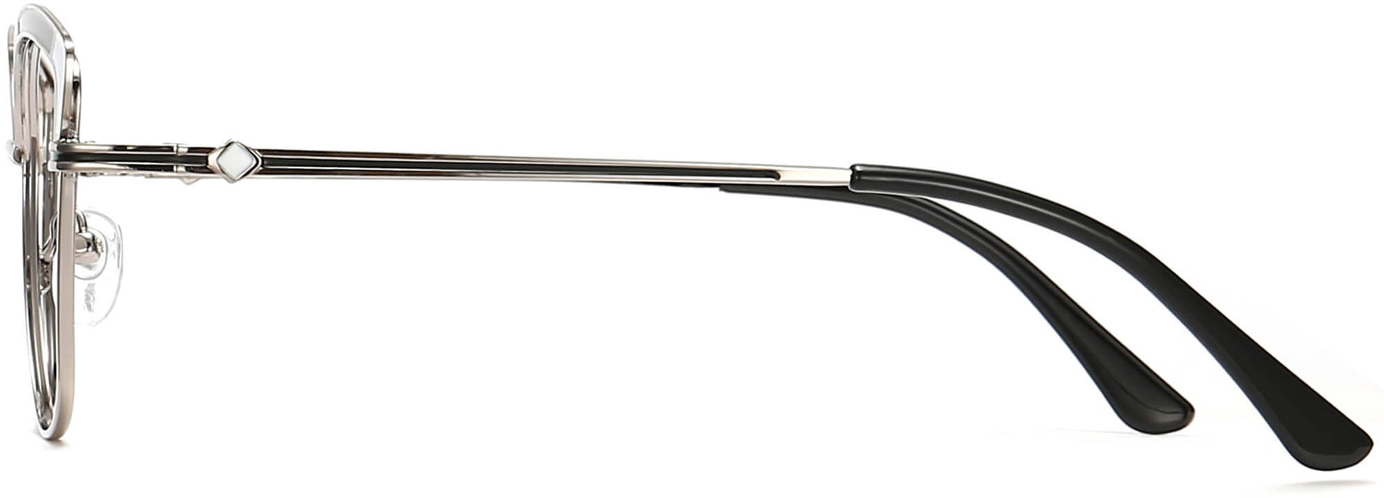 Rylie Cateye Silver Eyeglasses from ANRRI, side view