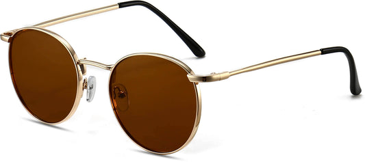 Sadie Gold Brown Stainless steel Sunglasses from ANRRI