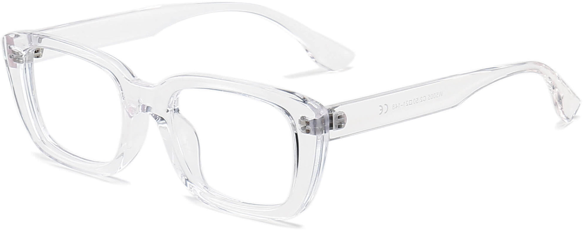 Sage Rectangle Clear Eyeglasses from ANRRI, angle view