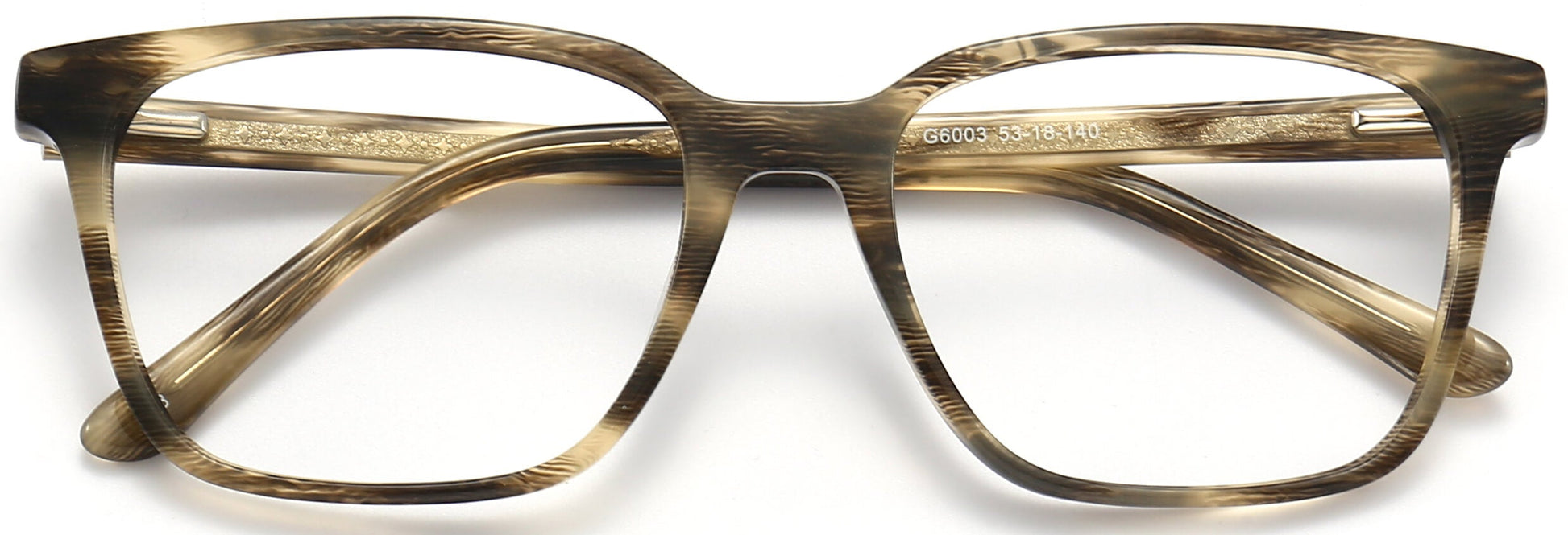 Salvador Square Tortoise Eyeglasses from ANRRI, closed view