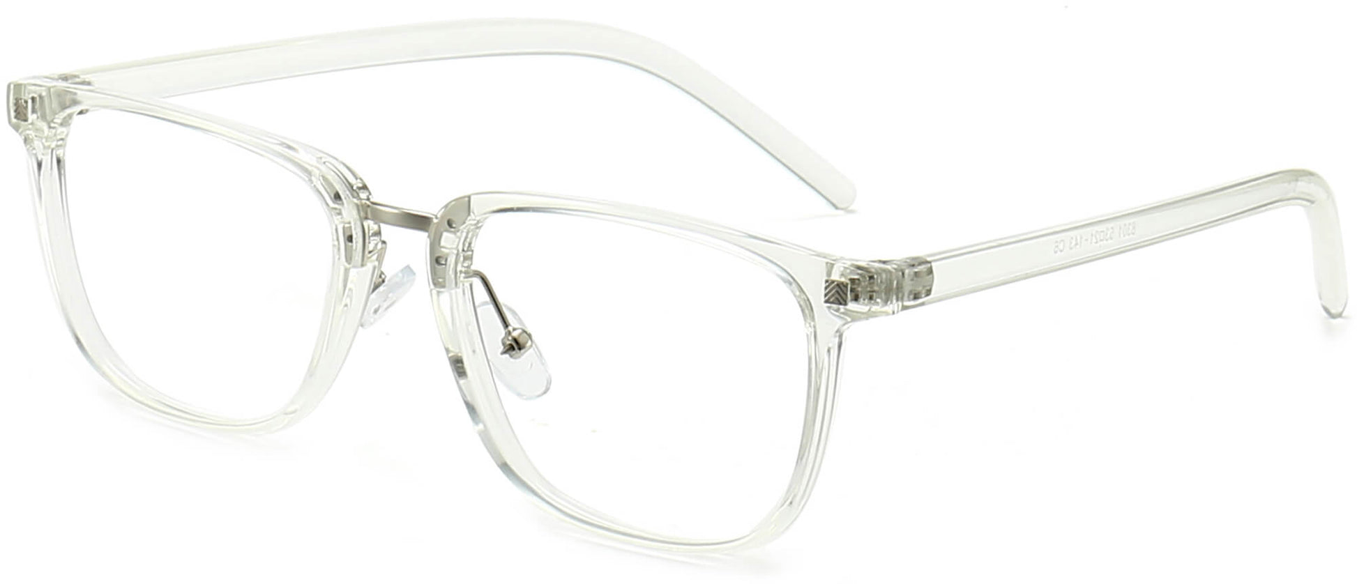 Samir Square Clear Eyeglasses from ANRRI, angle view