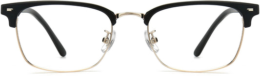 Santana Browline Black Eyeglasses from ANRRI, front view