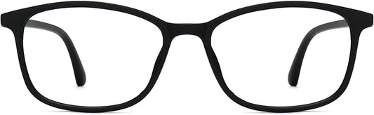 Santiago Square Black Eyeglasses from ANRRI, front view