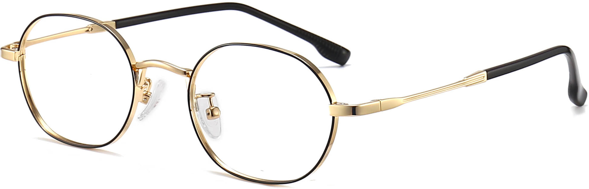 Santino Round Black Eyeglasses from ANRRI, angle view