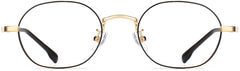 Santino Round Black Eyeglasses from ANRRI, front view