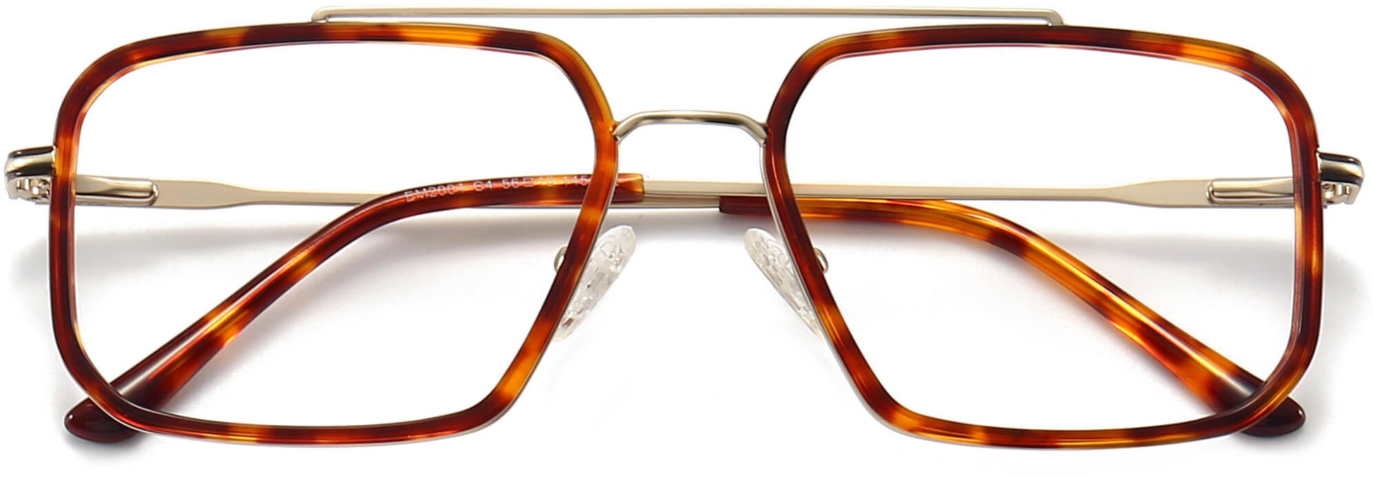 Saul Square Tortoise Eyeglasses from ANRRI, closed view