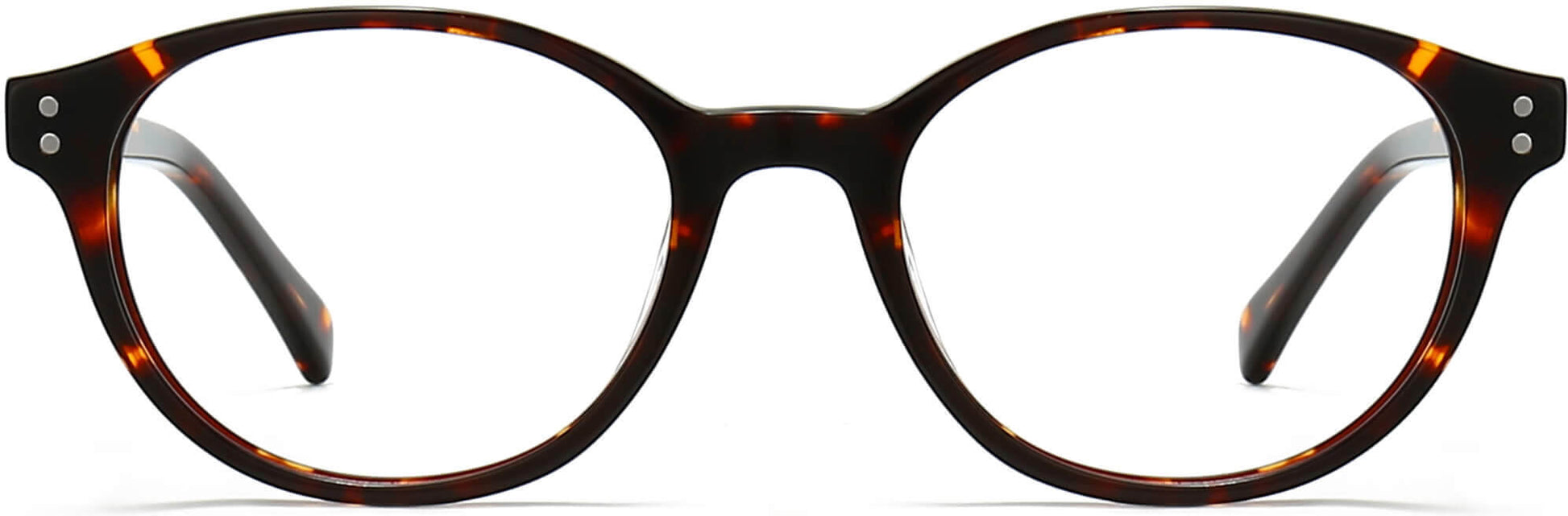 Scarlett Round Tortoise Eyeglasses from ANRRI, front view