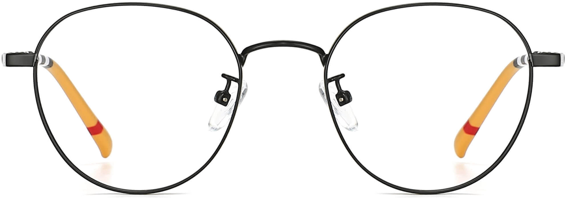 Selah Round Black Eyeglasses from ANRRI, front view