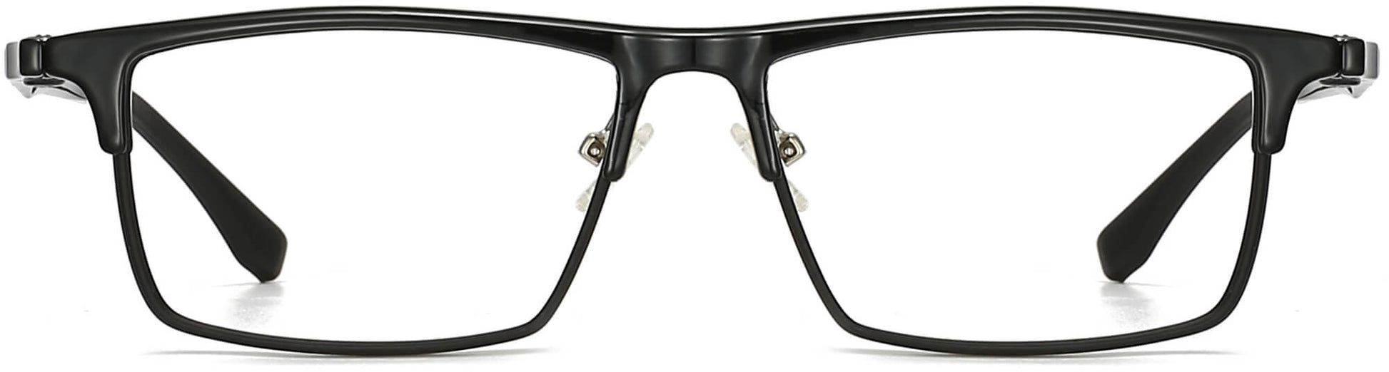 Shawn Rectangle Black Eyeglasses from ANRRI, front view