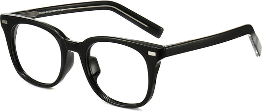 Shiloh Round Black Eyeglasses from ANRRI, angle view