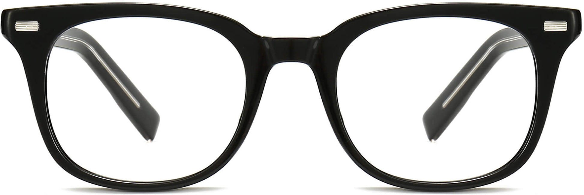 Shiloh Round Black Eyeglasses from ANRRI, front view