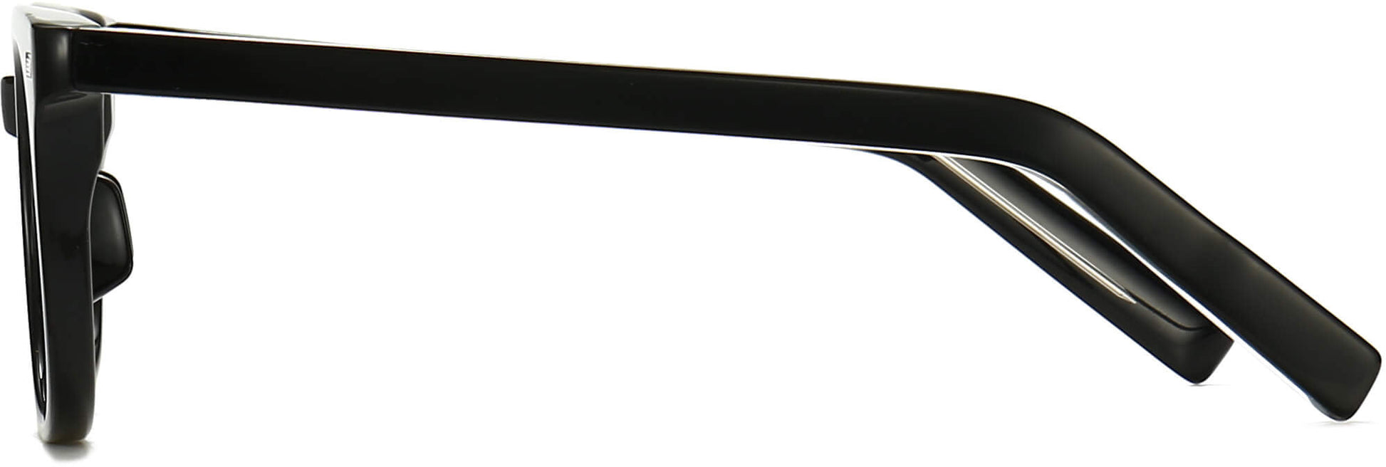 Shiloh Round Black Eyeglasses from ANRRI, side view