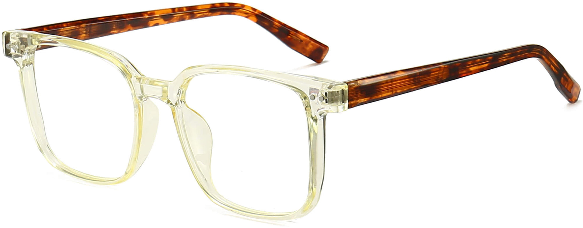 Siena Square Clear Eyeglasses from ANRRI, angle view