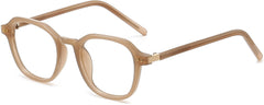 Skye Geometric Brown Eyeglasses rom ANRRI, angle view