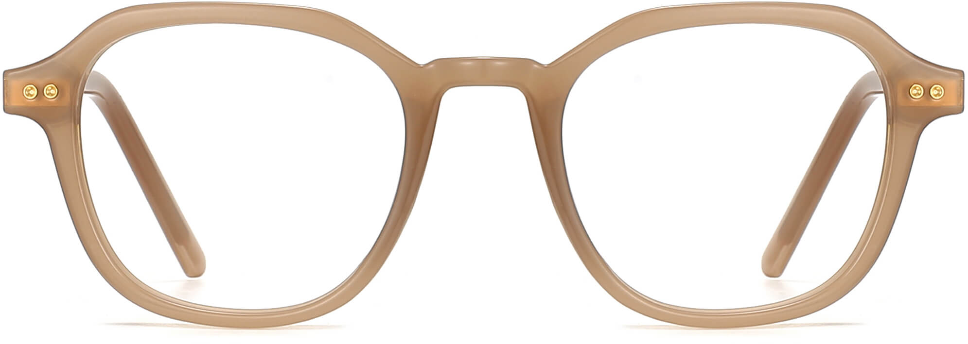 Skye Geometric Brown Eyeglasses from ANRRI, front view