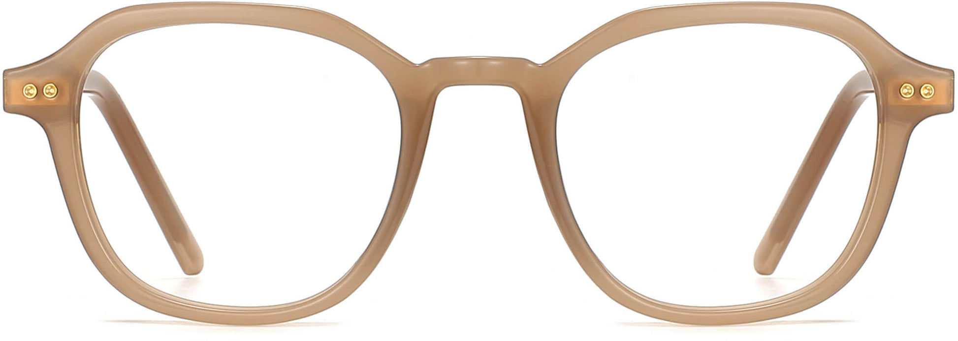 Skye Geometric Brown Eyeglasses from ANRRI, front view