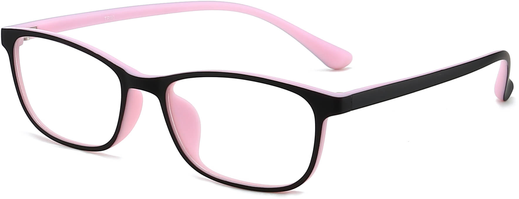 Sophia Rectangle Black Eyeglasses from ANRRI from ANRRI, angle view