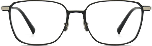Soren Square Black Eyeglasses from ANRRI, front view