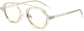 Sterling Round Clear Eyeglasses from ANRRI, angle view