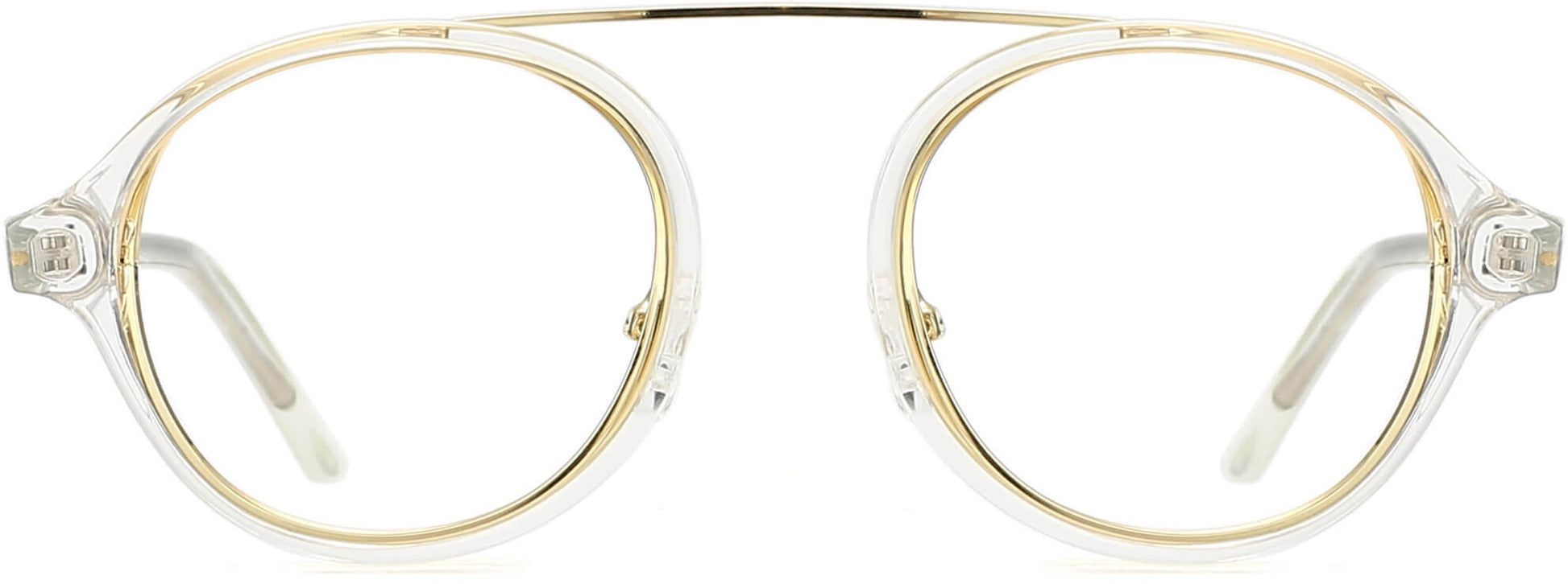 Sterling Round Clear Eyeglasses from ANRRI, front view