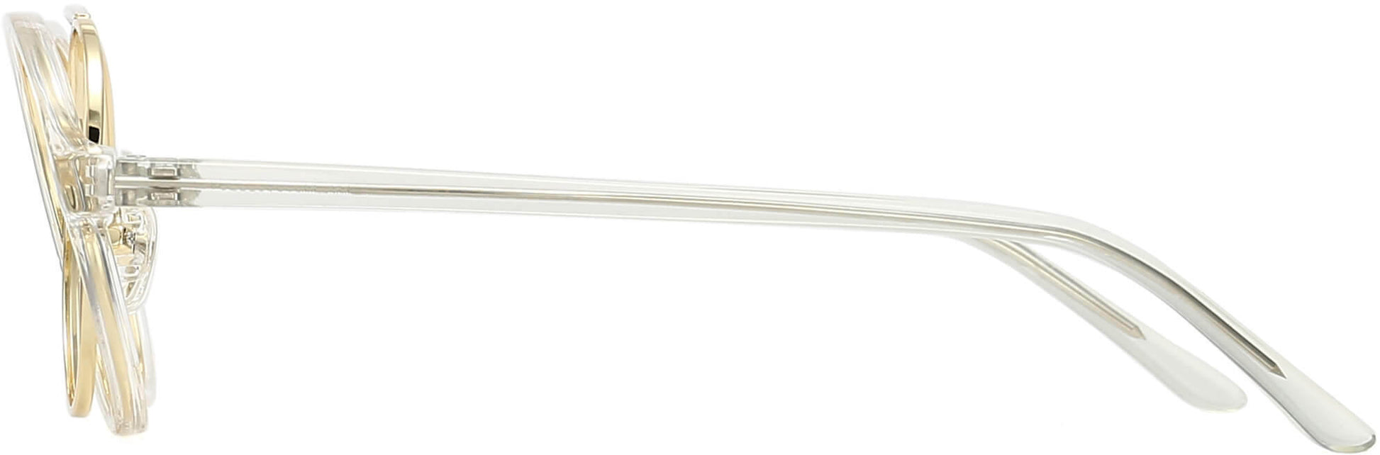Sterling Round Clear Eyeglasses from ANRRI, side view