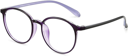 Stevie Round Purple Eyeglasses from ANRRI, angle view