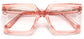 Sulili Square Pink Eyeglasses from ANRRI, closed view