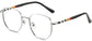 Sullivan Geometric Silver Eyeglasses from ANRRI, angle view