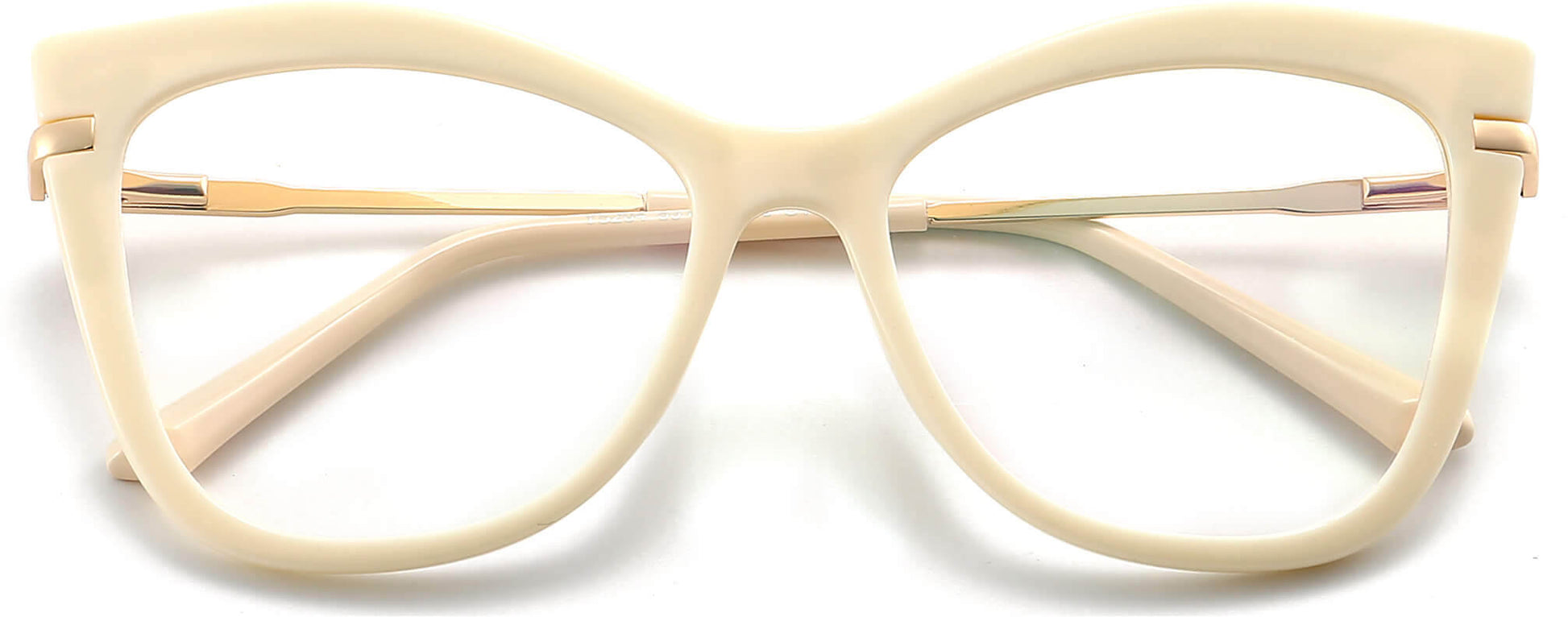 Sydney Cateye White Eyeglasses from ANRRI, closed view