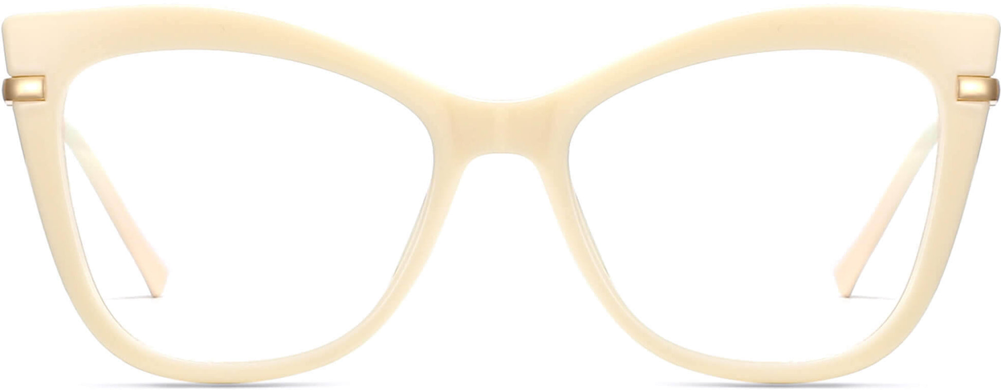 Sydney Cateye White Eyeglasses from ANRRI, front view
