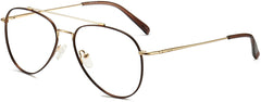 Sylas Aviator Brown Eyeglasses from ANRRI, angle view