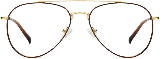Sylas Aviator Brown Eyeglasses from ANRRI, front view
