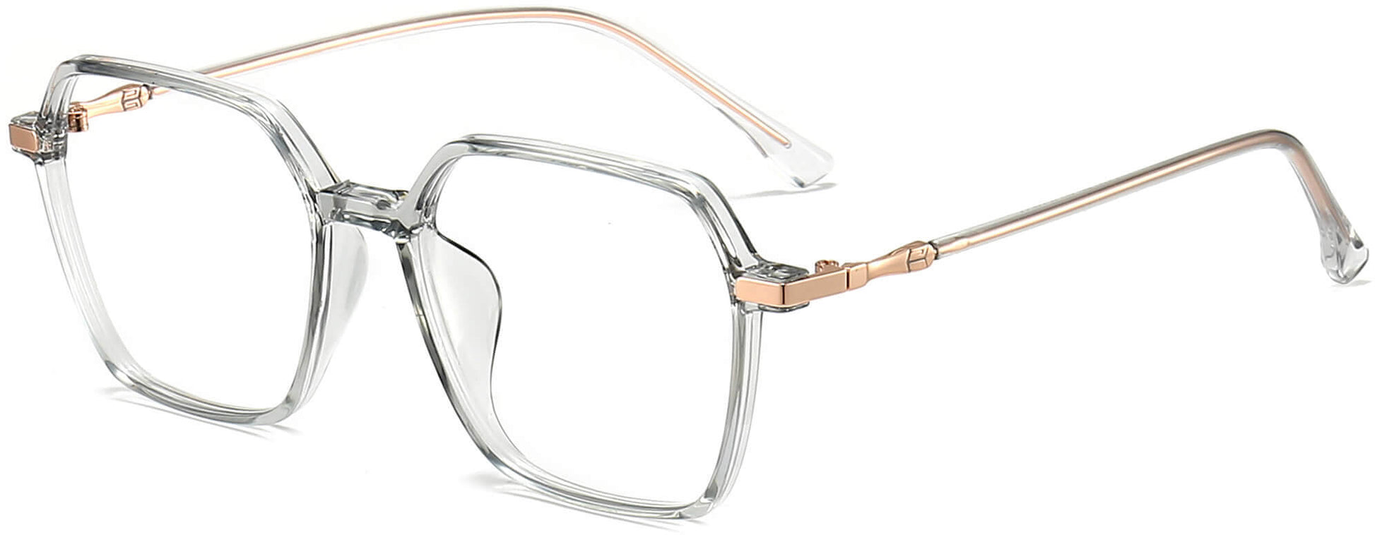 Sylvia Geometric Gray Eyeglasses from ANRRI, angle view