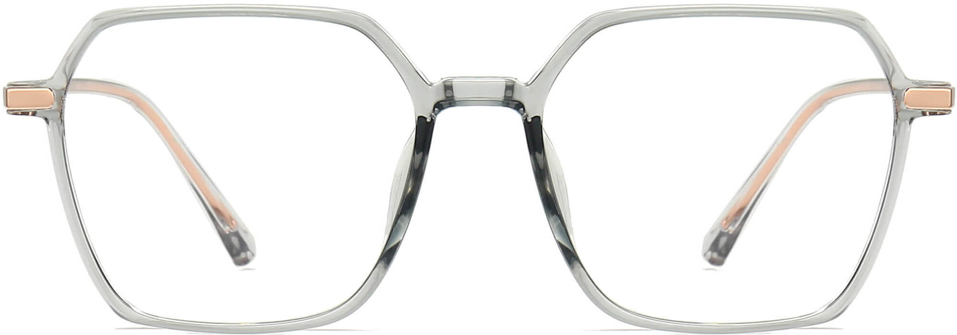 Sylvia Geometric Gray Eyeglasses from ANRRI, front view