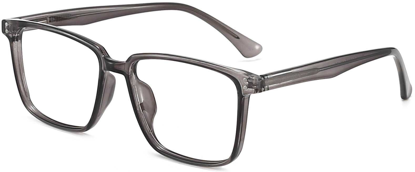 Tadeo Square Gray Eyeglasses from ANRRI, angle view