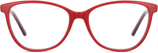 Tamura cateye red Eyeglasses from ANRRI, front view