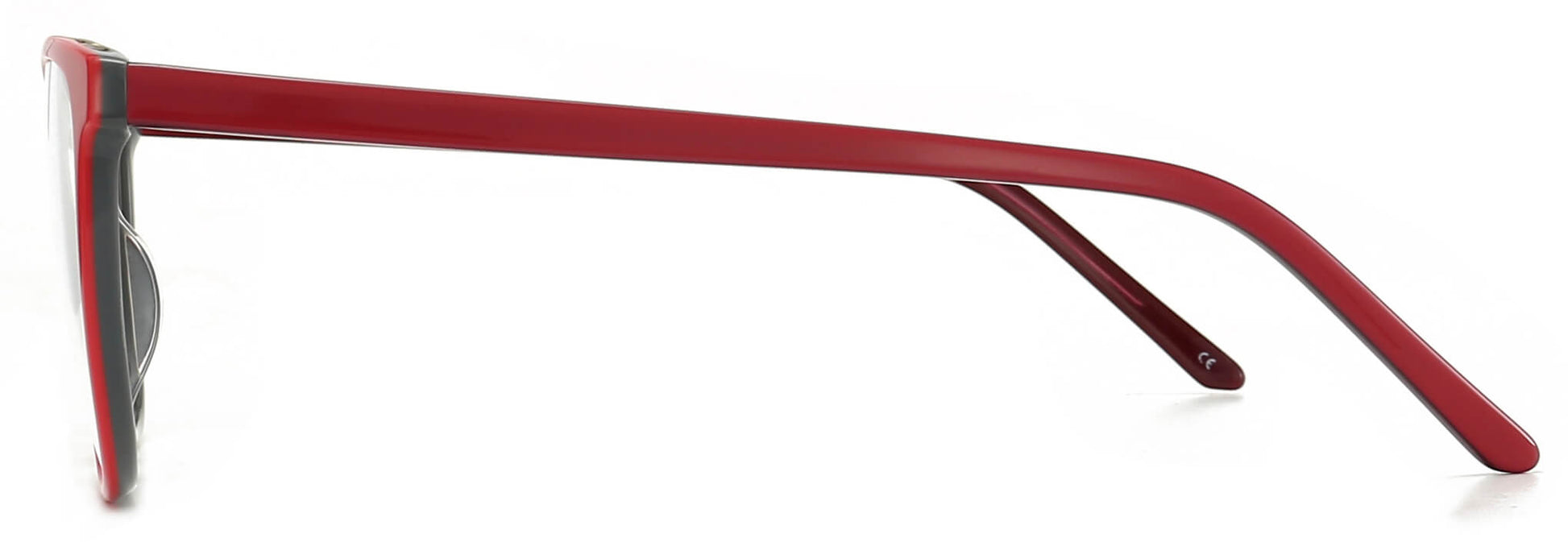 Tamura cateye red Eyeglasses from ANRRI, side view