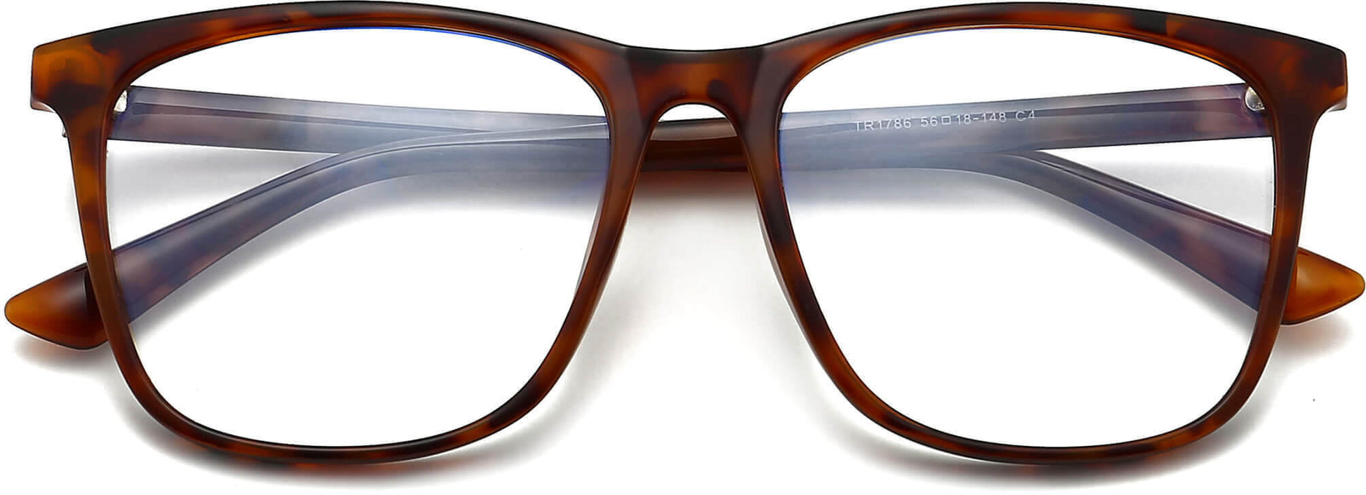 Tate Rectangle Tortoise Eyeglasses from ANRRI, closed view