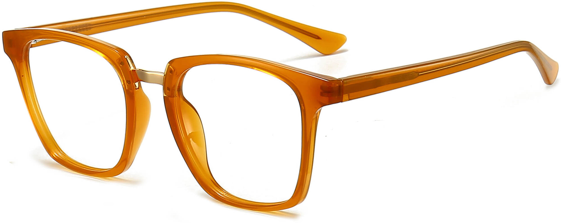 Teagan Square Yellow Eyeglasses from ANRRI, angle view