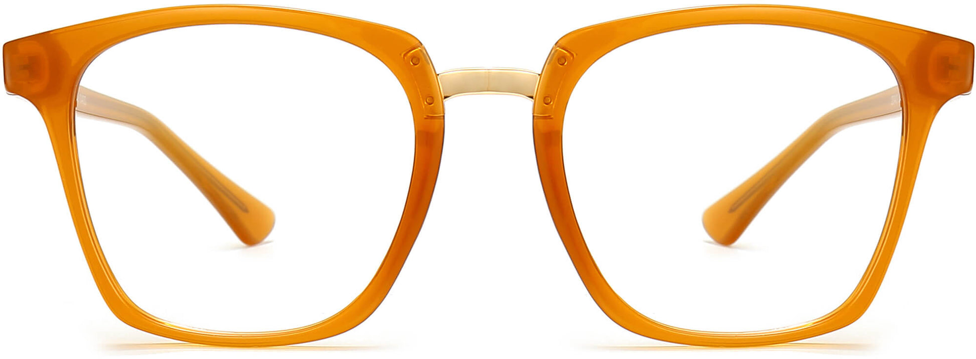 Teagan Square Yellow Eyeglasses from ANRRI, front view